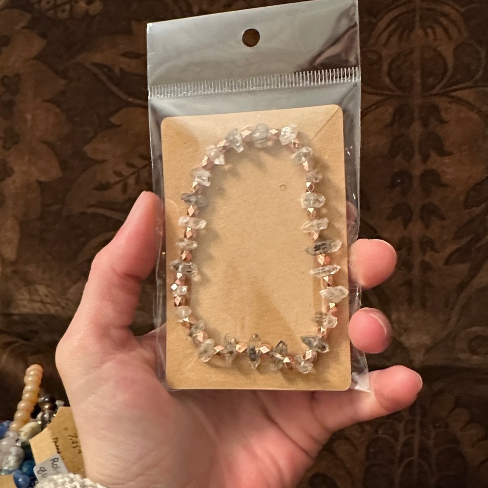 Herkimer NY quartz bracelet stretchy handmade - Picture 8 of 9